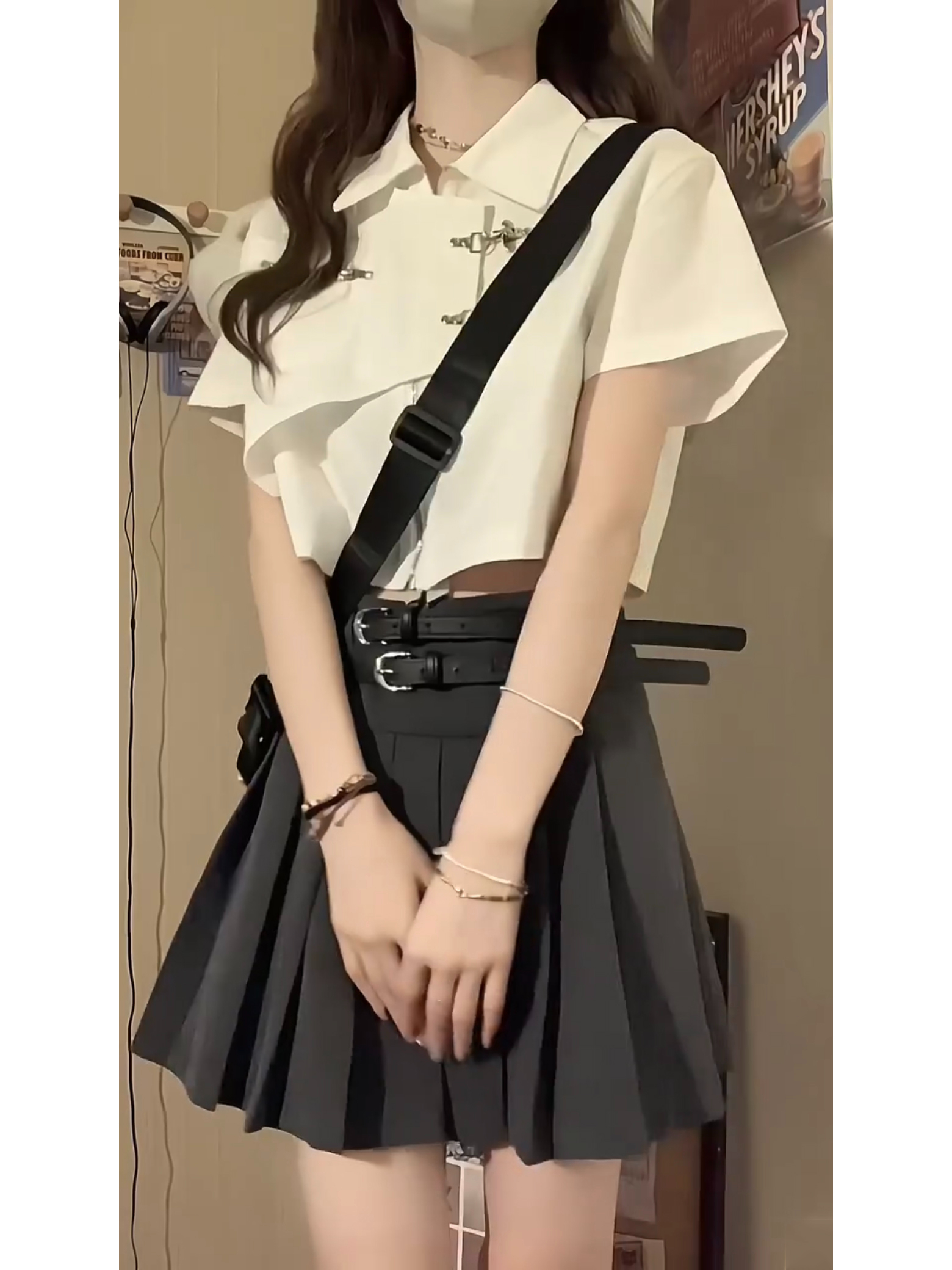 2025夏季新款辣妹甜酷女設計感不規則別致百搭襯衣學院小個子襯衫