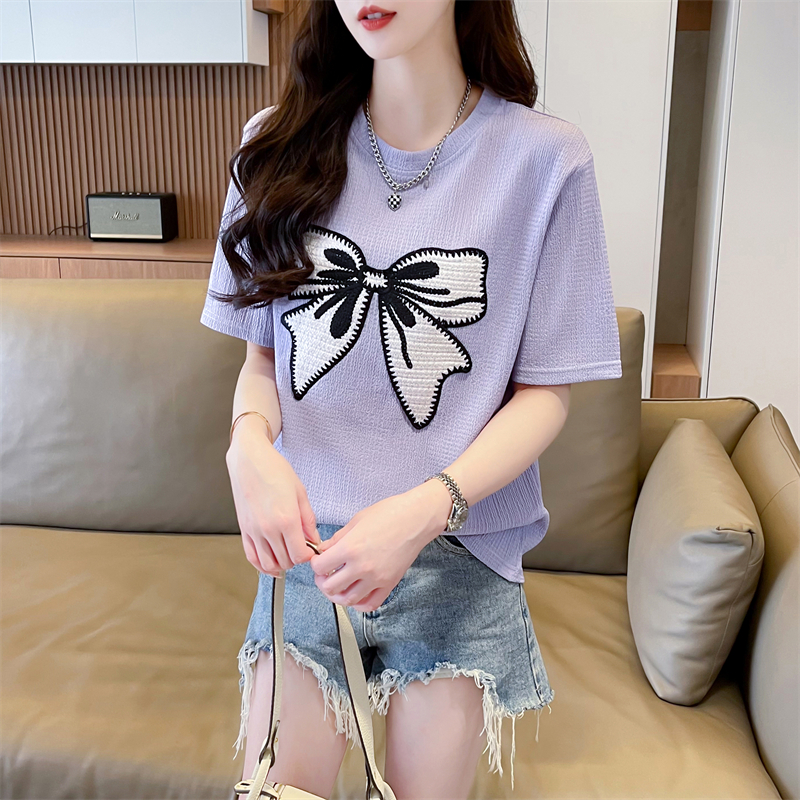 Real photos of cotton internet celebrity ins trendy super hot short-sleeved T-shirt for women in summer loose casual design niche versatile top
