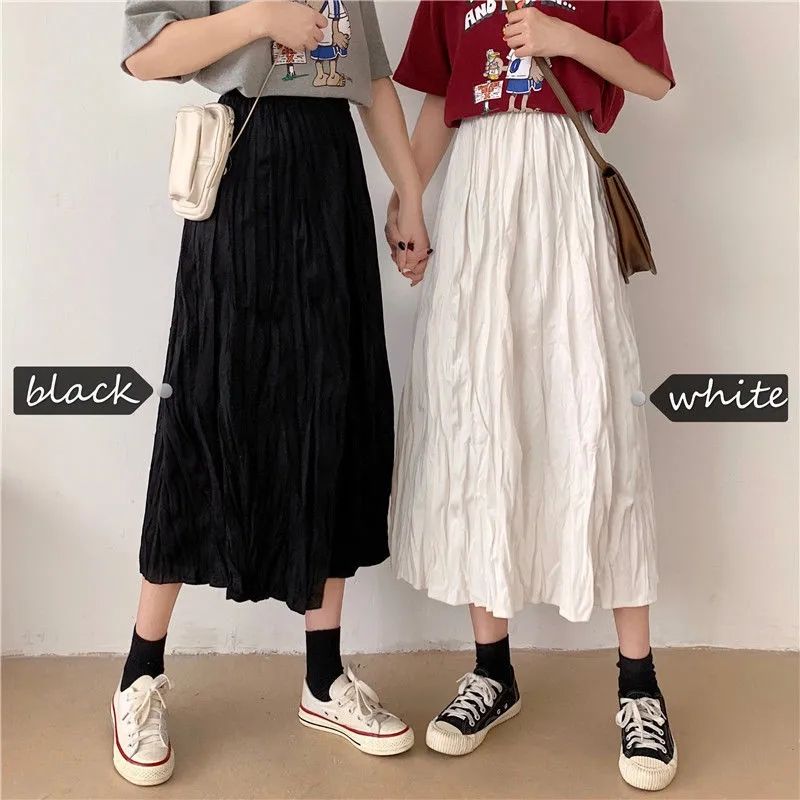 Medium-length pleated skirt for women's spring and summer 2025 new pleated skirt high waist slim, loose and versatile
