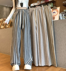 Real shot of the new spring drawstring wide-leg high waist drooping versatile casual sports pants