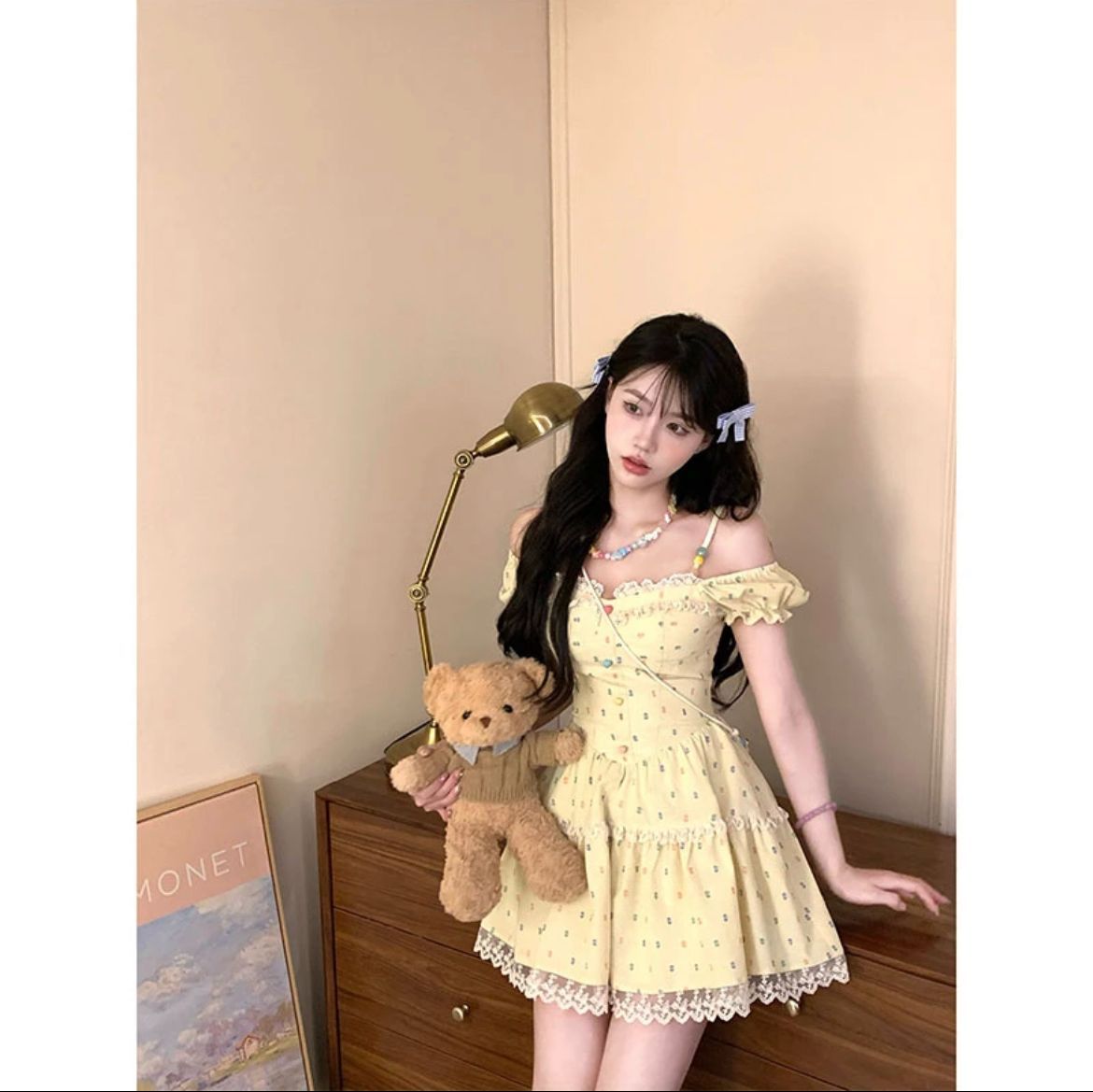 糖果甜心2.0 夏季新款法式甜辣妹甜美小個子小眾設計感短袖連衣裙