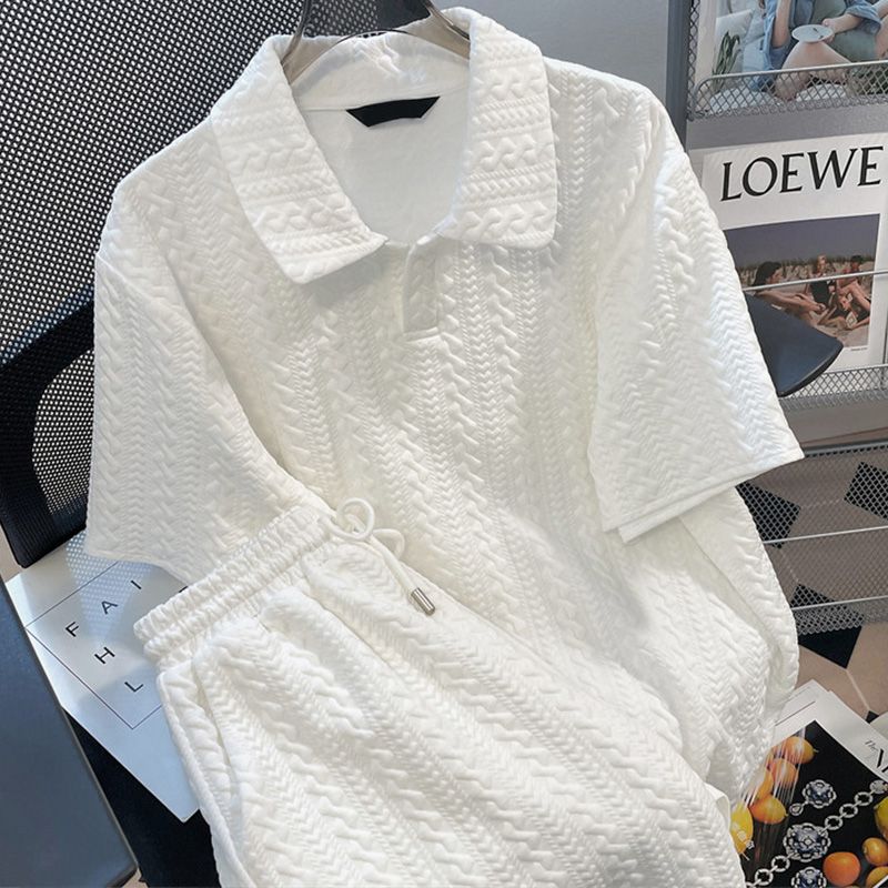 Internet celebrity summer new street-fried suit high-end complete set with women's age-reducing casual sports two-piece set