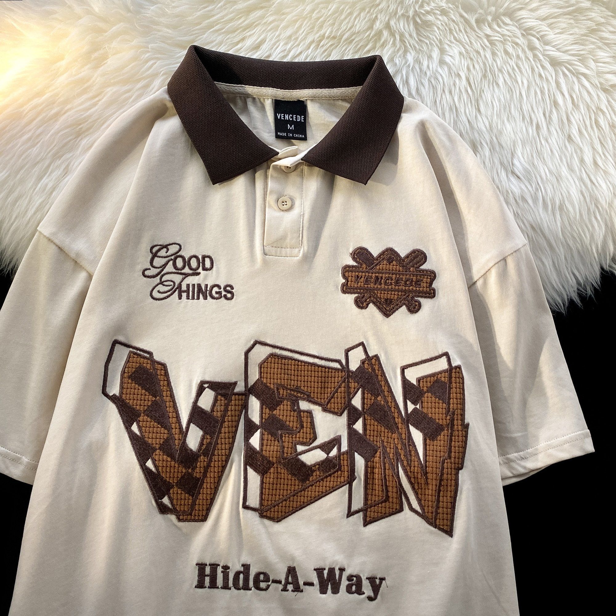 Official 100% Cotton Embroidered Retro Trend Brand Personalized Short-Sleeve Polo Shirt Summer T-Shirt