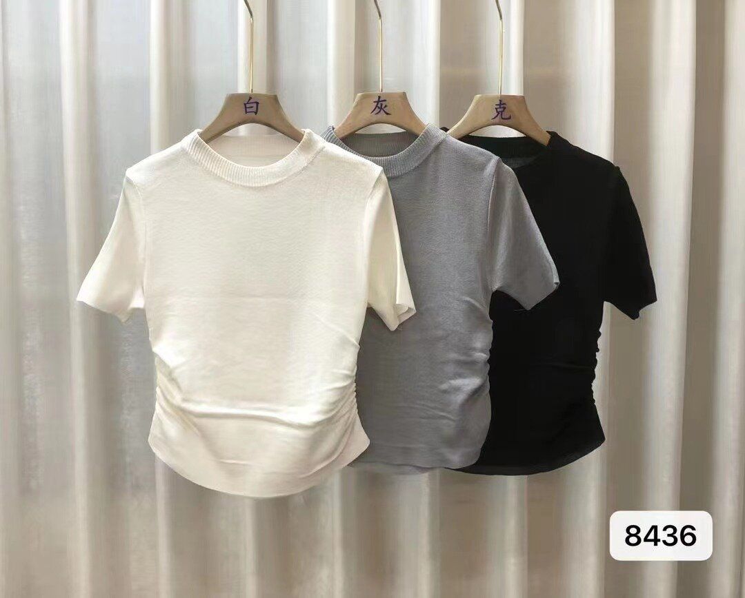 Half turtle neck short black tight-fitting clothes women's new summer design niche short-sleeved T-shirt for women
