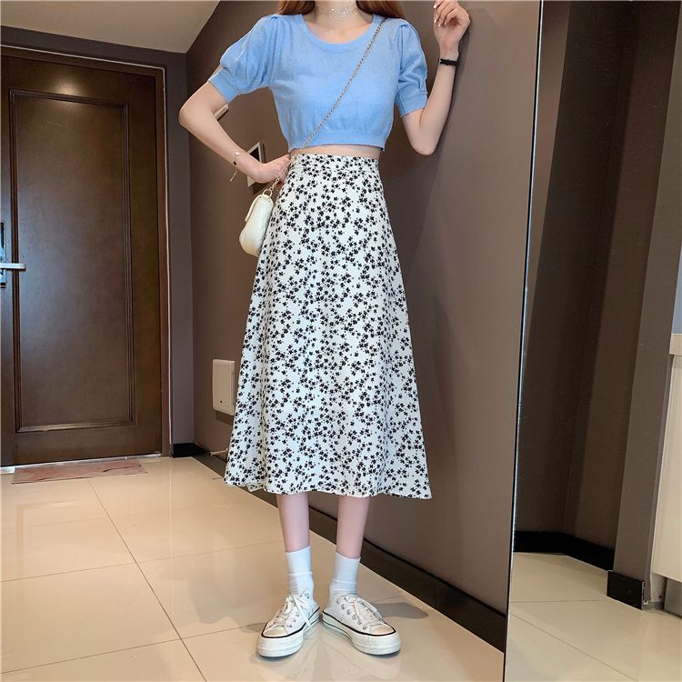 碎花半身裙春夏2025年新款設計感小個子a字裙氣質中長款裙子女裝