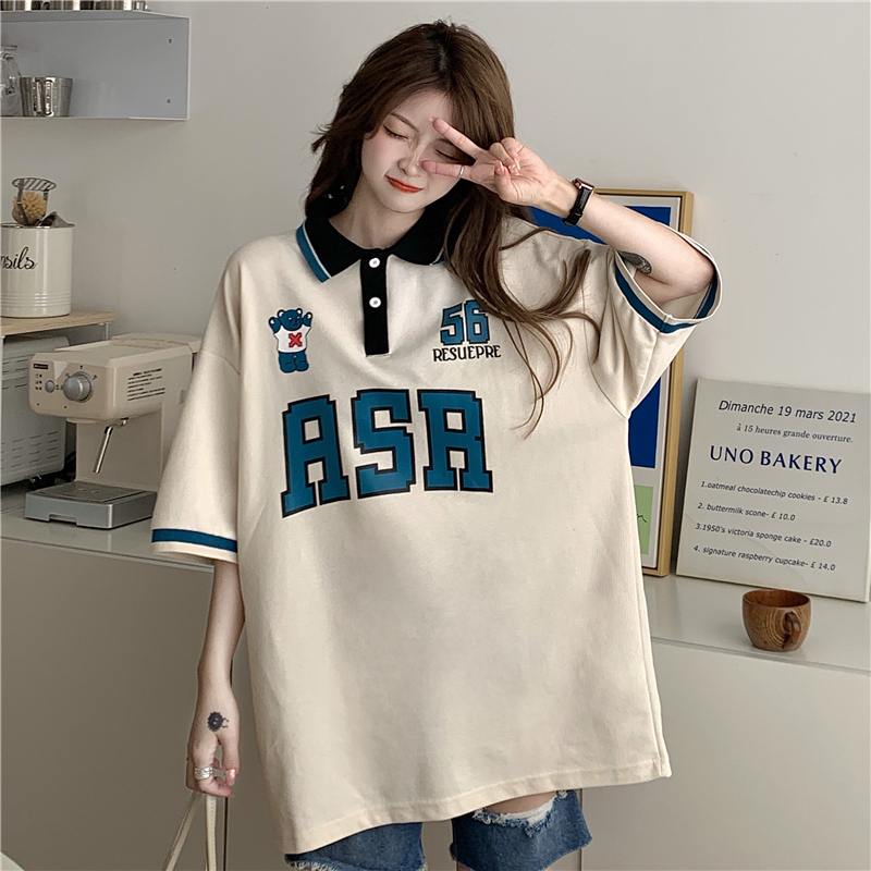Real shot 6535 cotton European and American trendy brand retro loose short-sleeved T-shirt for men and women couples summer