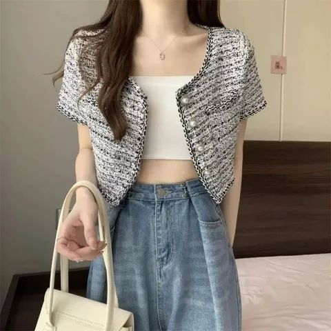 Summer 2025 design niche super good-looking jacket for women new high-end cardigan versatile fashionable short top