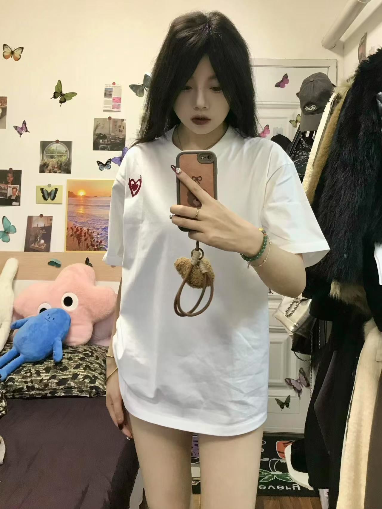 High-quality pure cotton 200g 100% cotton combed tight high-quality workmanship short-sleeved T-shirt for women
