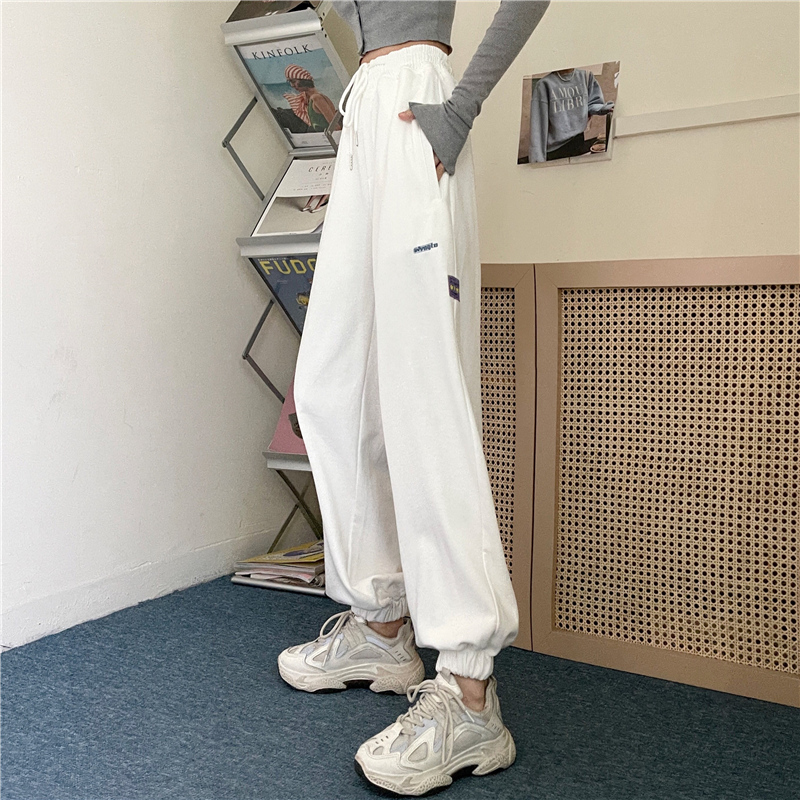 -Real shot 65/35 fish scale new wide-leg loose foot casual pants for women's wardrobe pants