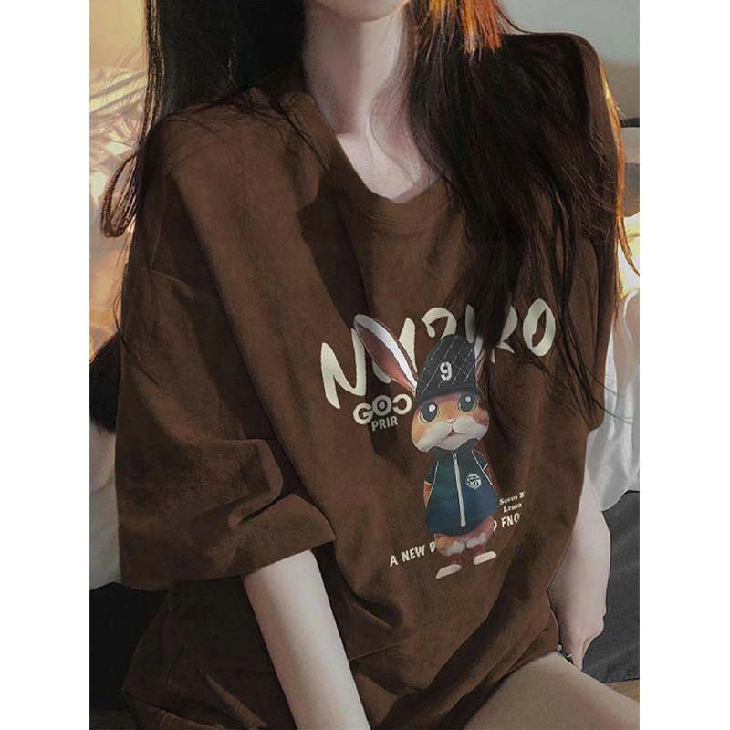 Official photo heavyweight/combed pure cotton back collar with seam edges S-XXXL summer short-sleeved T-shirt for women