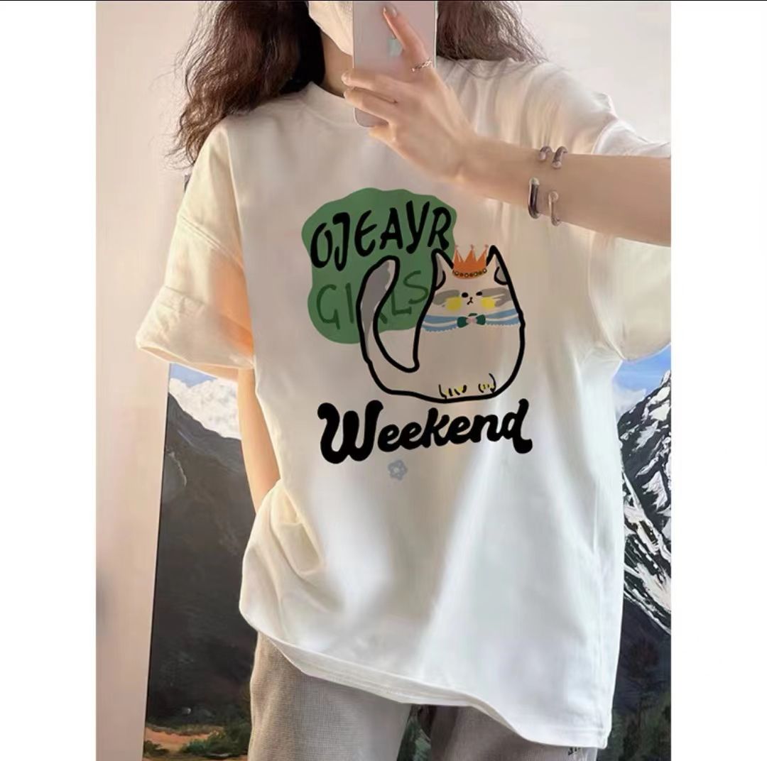 Official picture 200g/combed pure cotton back collar with seam edge S-XXXL summer short-sleeved T-shirt for women