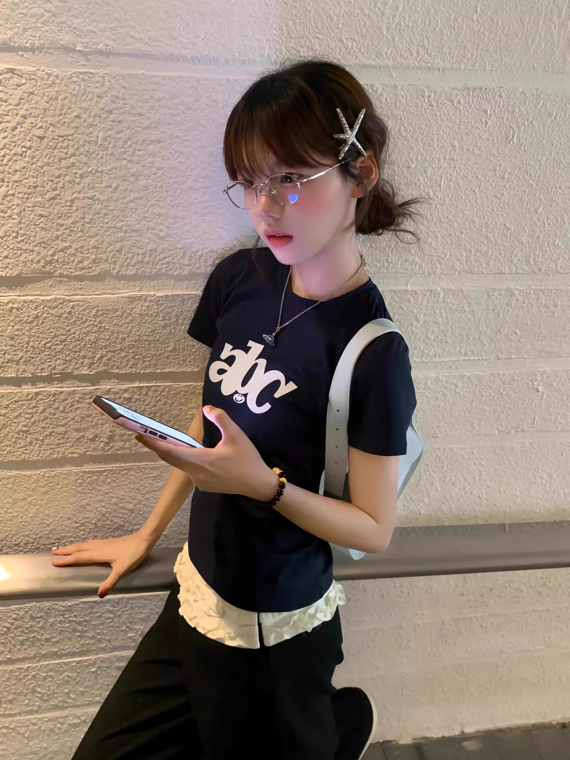 High-quality pure cotton 210g 40 pieces Odale 92 cotton 8 spandex printed hot girl slim short-sleeved T-shirt for women