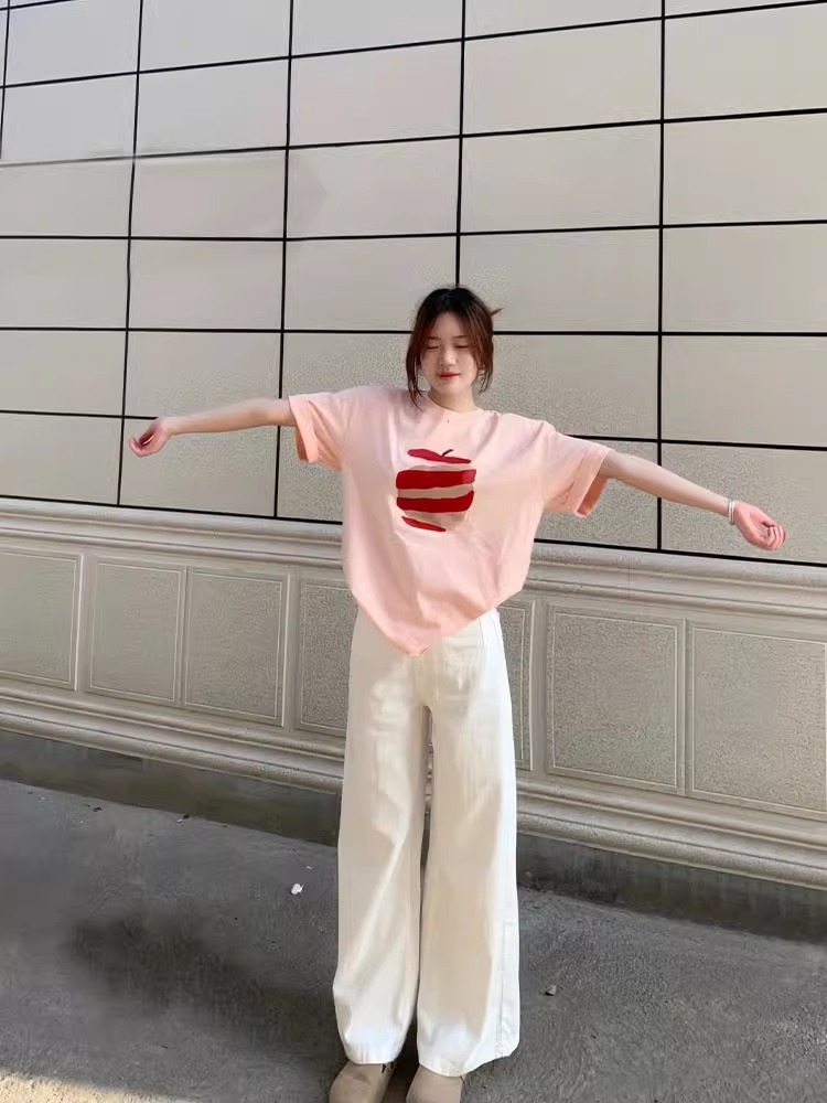 High-quality pure cotton 200g 100% cotton combed tight high-quality workmanship short-sleeved T-shirt for women