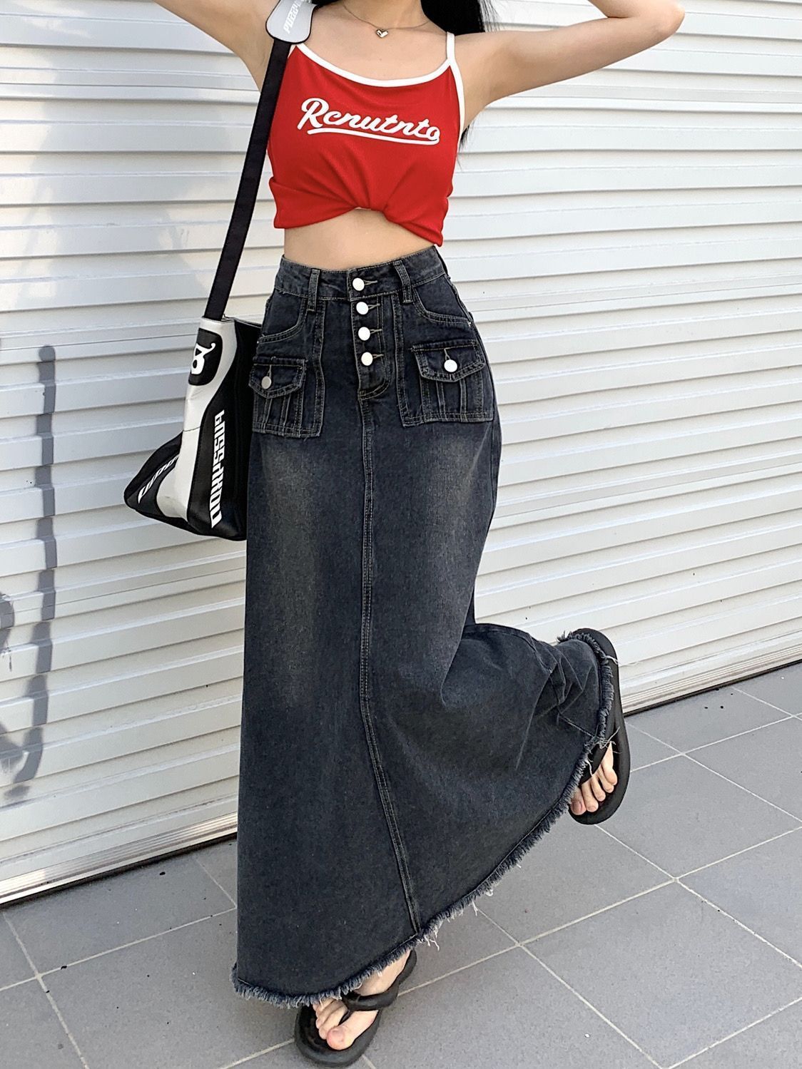 American retro Hong Kong style blue high waist straight-leg denim shorts for women in summer new design slimming wide-leg hot pants