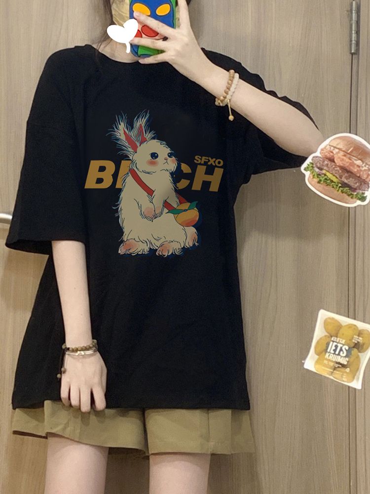 Official picture 200g/combed pure cotton back collar with seam edge S-XXXL summer short-sleeved T-shirt for women