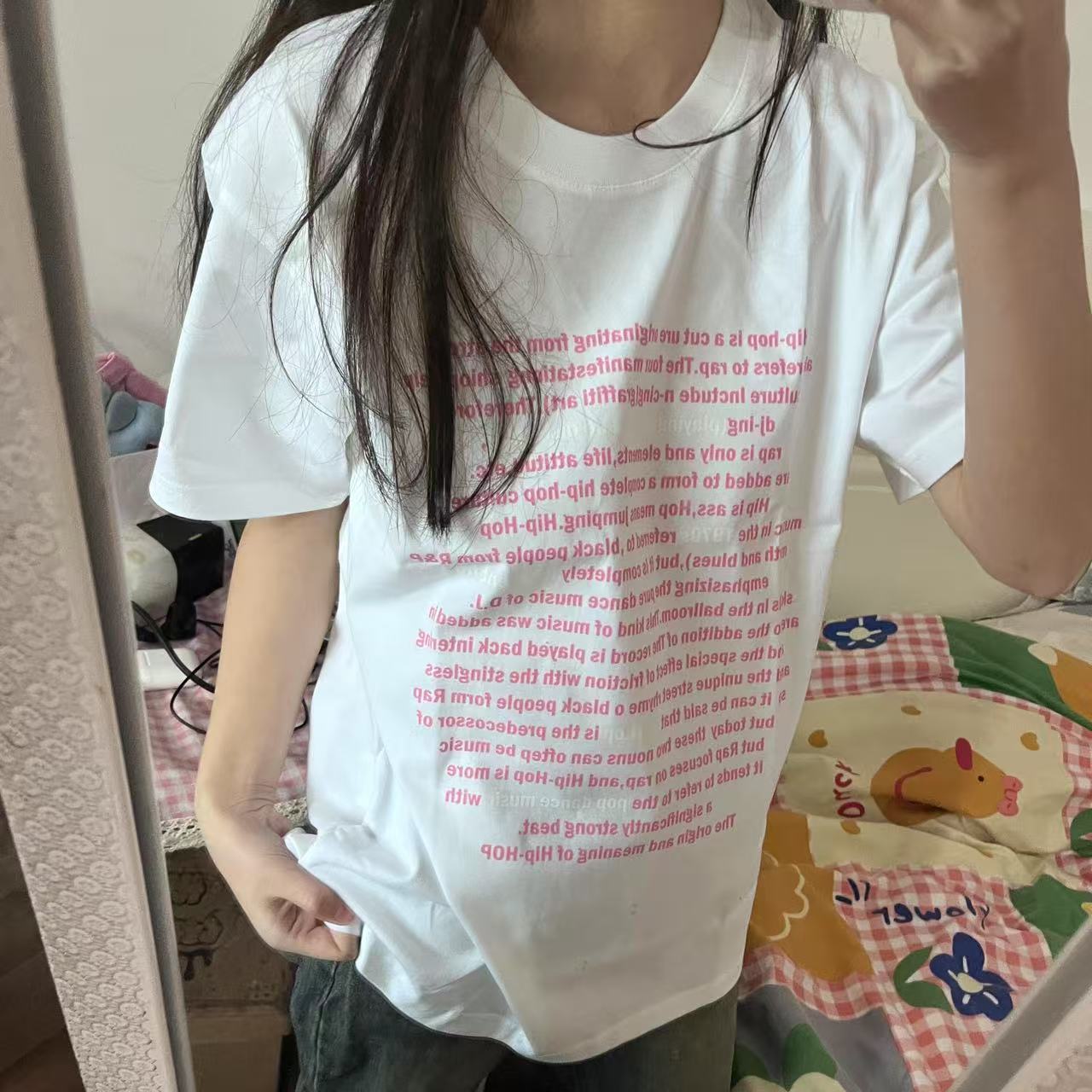 High-quality pure cotton 200g combed tight feel and smooth high-quality workmanship for women's short-sleeved T-shirt