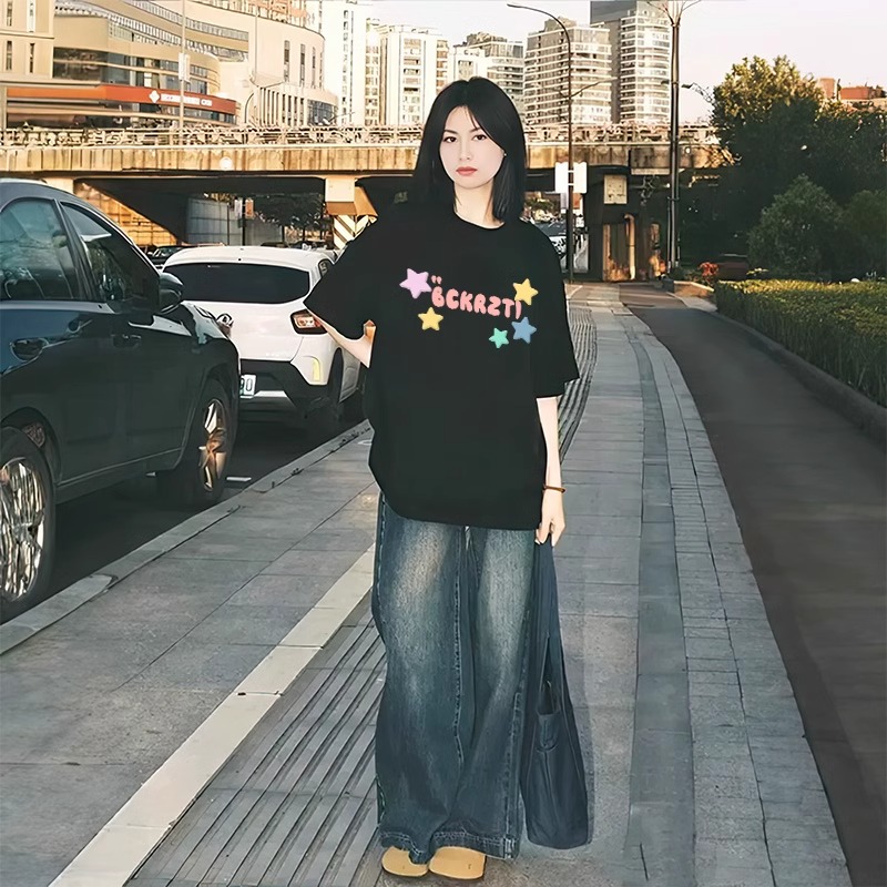 High-quality pure cotton 200g 100% cotton combed tight high-quality workmanship short-sleeved T-shirt for women