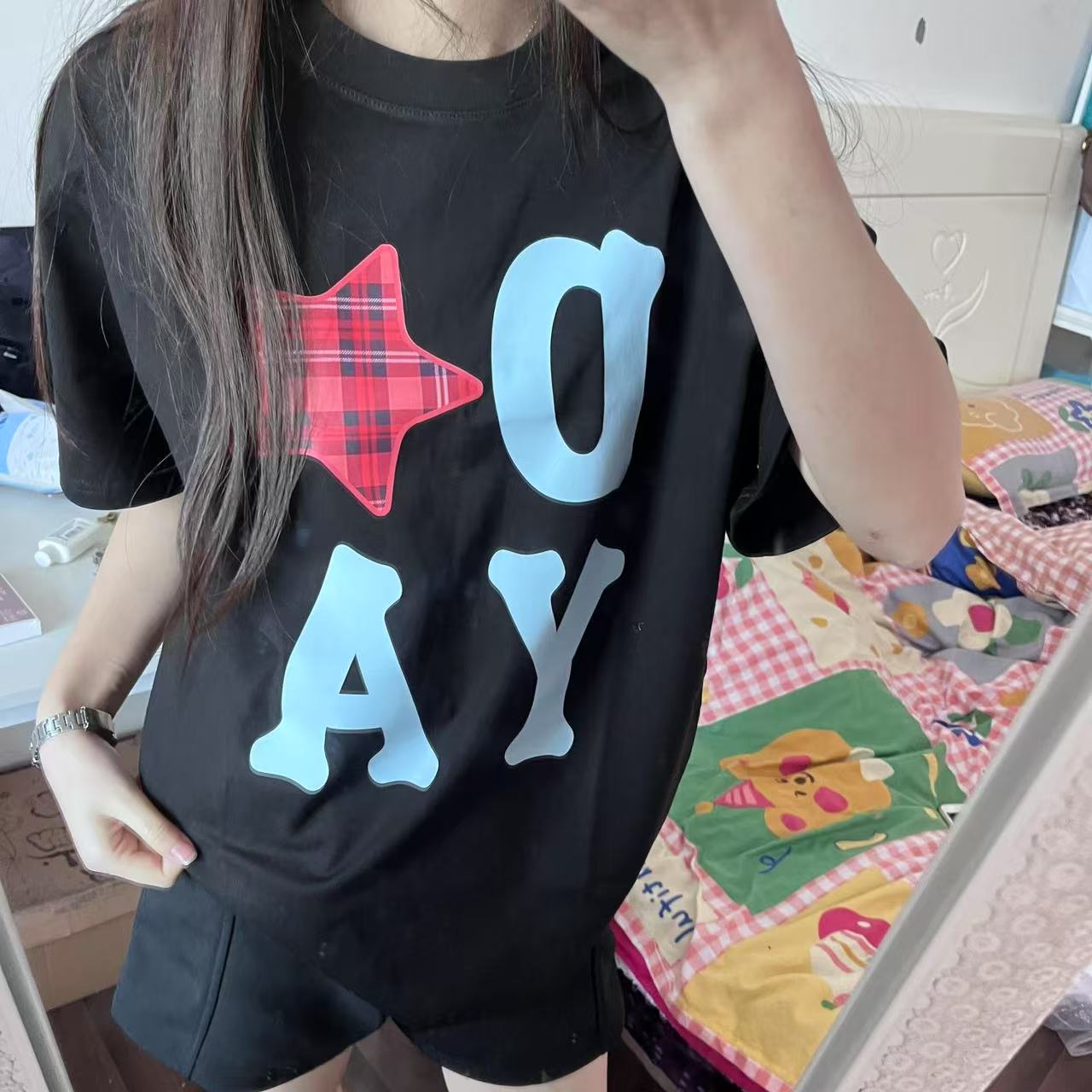 High-quality pure cotton 200g 100% cotton combed tight high-quality workmanship short-sleeved T-shirt for women