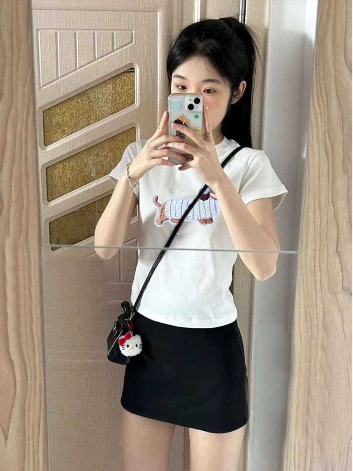 High-quality pure cotton 210g 40 pieces Odale 92 cotton 8 spandex printed hot girl slim short-sleeved T-shirt for women