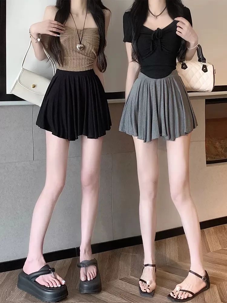 MSAY2025 summer new French high-waist slim ballet pleated skirt age-reducing A-line skirt short skirt for women