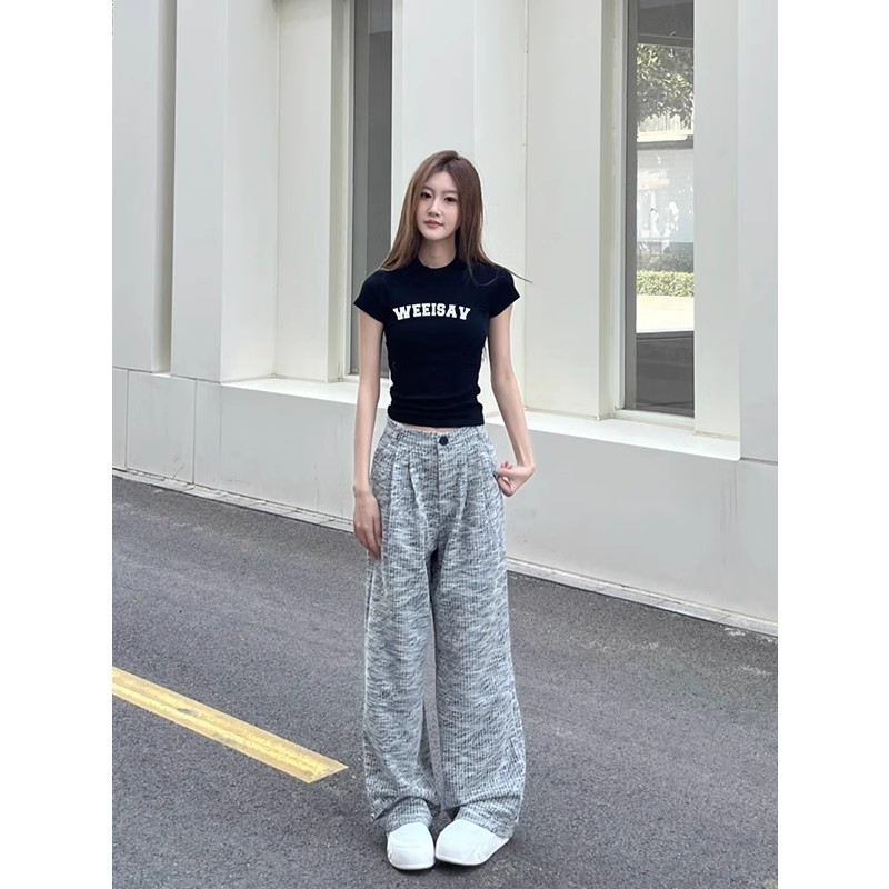 High-quality pure cotton 210g 40 pieces Odale 92 cotton 8 spandex printed hot girl slim short-sleeved T-shirt for women