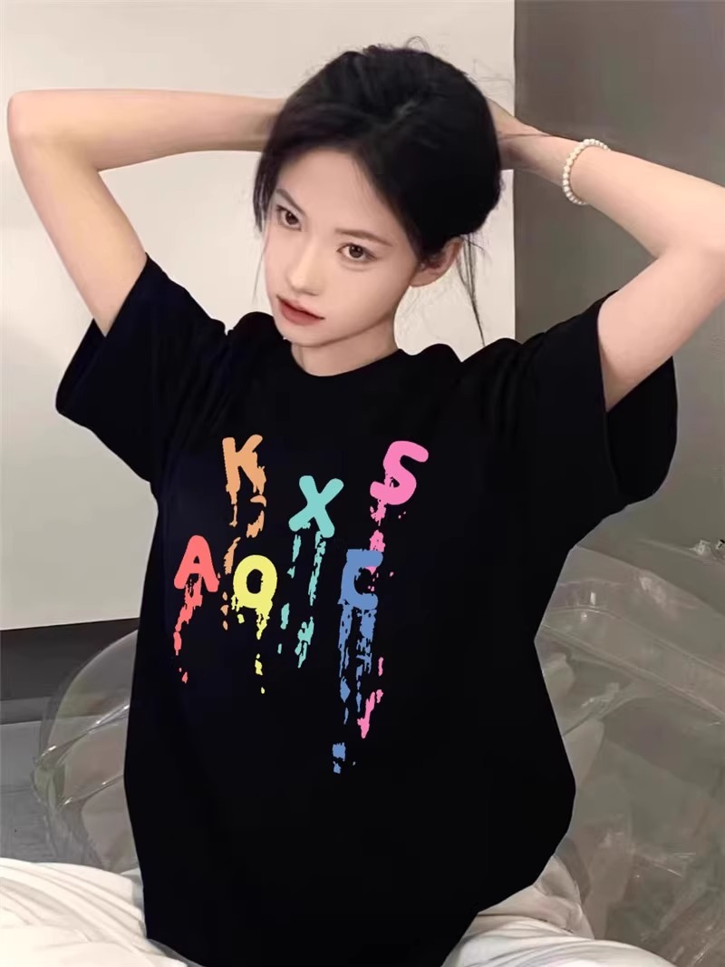 High-quality pure cotton 200g 100% cotton combed tight high-quality workmanship short-sleeved T-shirt for women