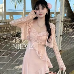 NIEVE 奈芙甜美蝴蝶蕾絲系帶開衫蕾絲衫