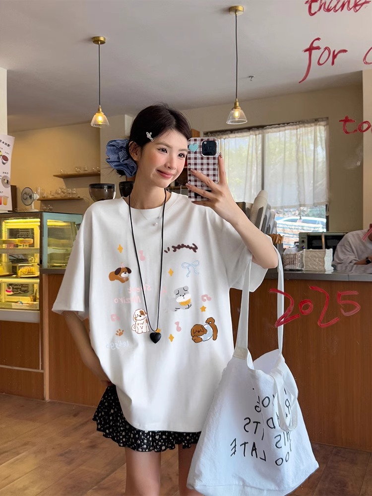 High-quality pure cotton 200g 100% cotton combed tight high-quality workmanship short-sleeved T-shirt for women