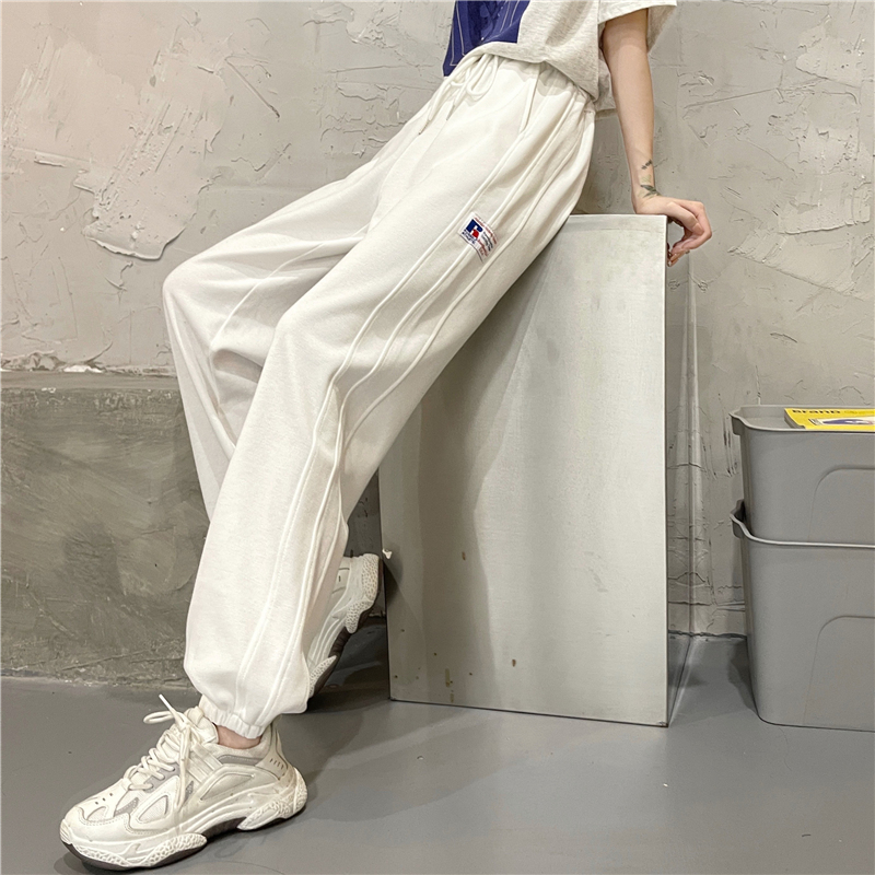 - Real-life spring new loose wide-leg tying casual pants for women's hoodies trendy