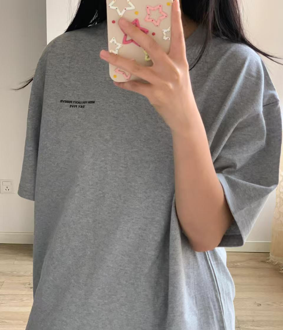 High-quality pure cotton 200g 100% cotton combed tight high-quality workmanship front and rear printing short-sleeved T-shirt for women
