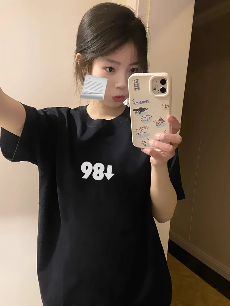 High-quality pure cotton 200g 100% cotton combed tight high-quality workmanship short-sleeved T-shirt for women