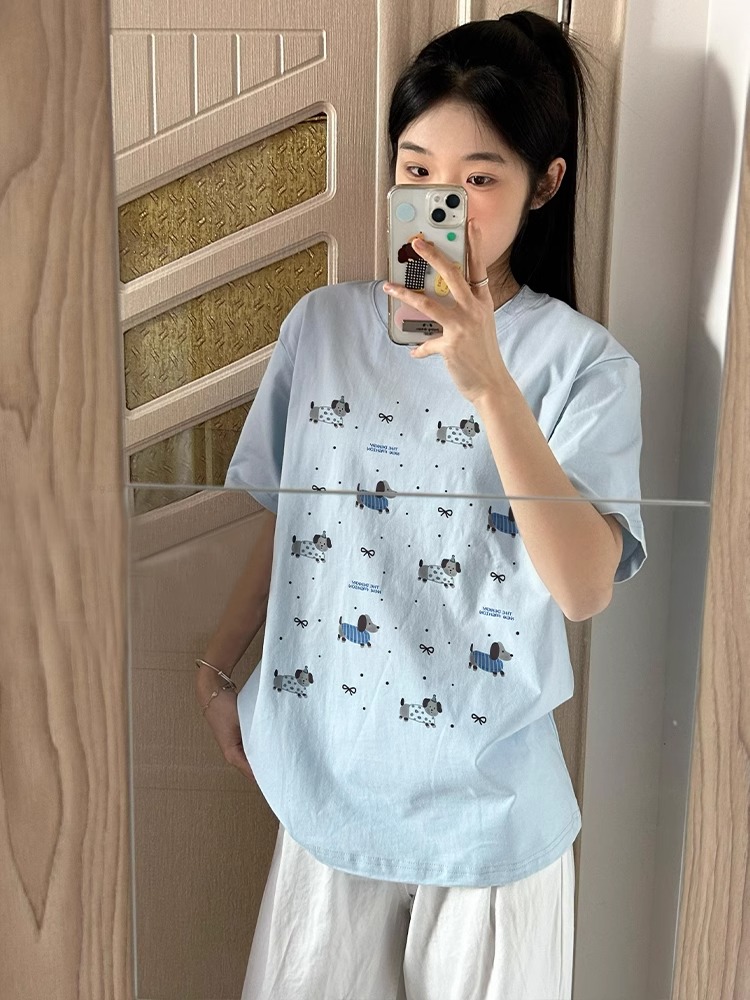 High-quality pure cotton 200g 100% cotton combed tight high-quality workmanship short-sleeved T-shirt for women