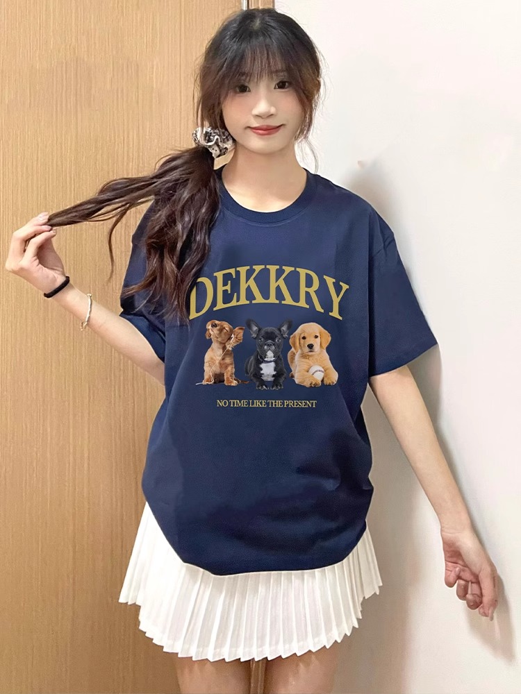 High-quality pure cotton 200g 100% cotton combed tight high-quality workmanship short-sleeved T-shirt for women