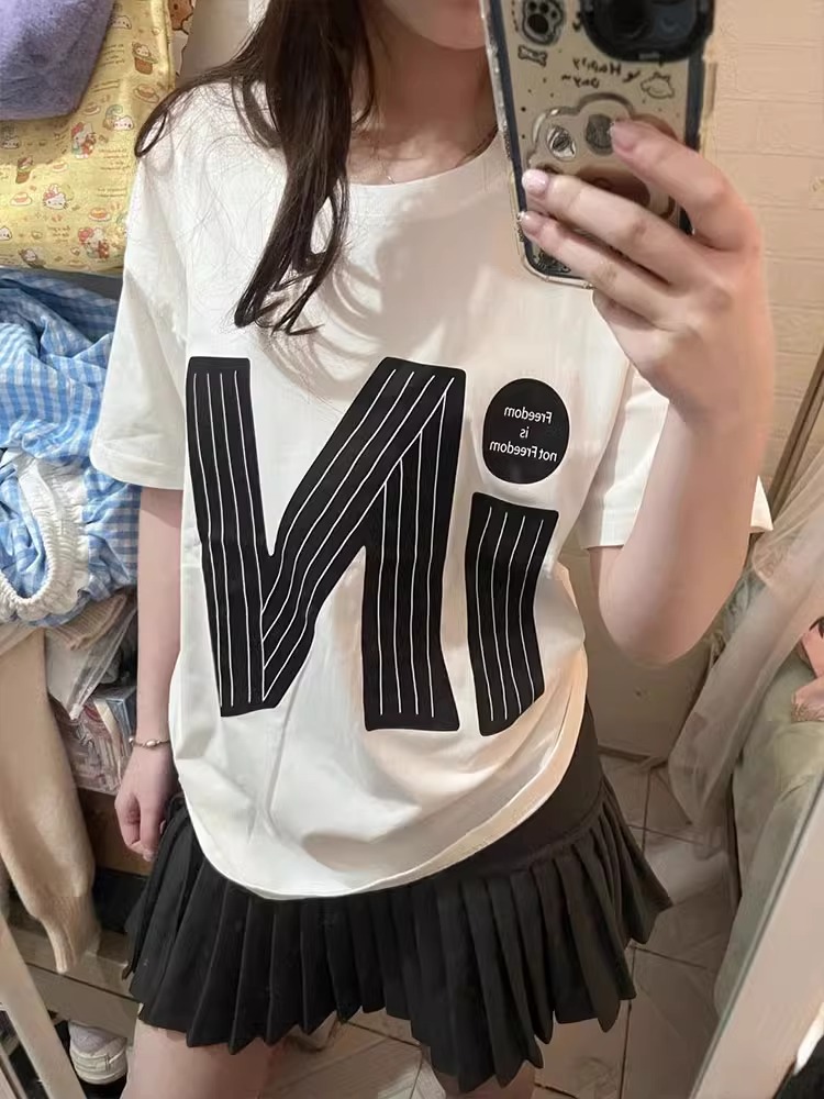 High-quality pure cotton 200g 100% cotton combed tight high-quality workmanship short-sleeved T-shirt for women