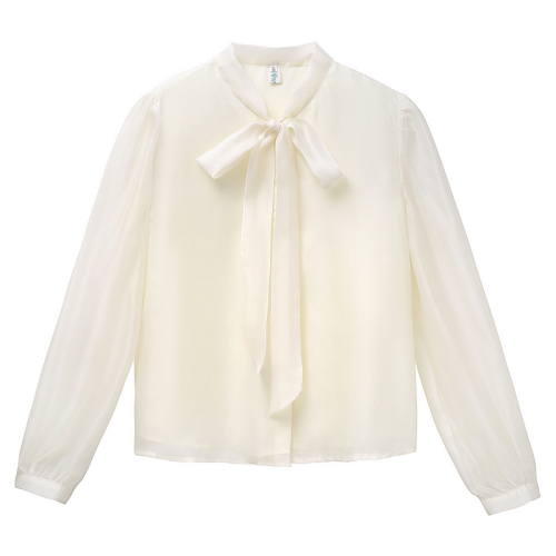 2025 spring new style of lively fairy long sleeve bow ribbon robe shirt top for women