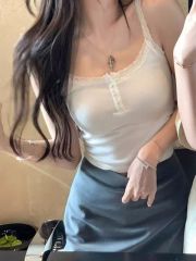 260g cotton with chest pad thickened lace small suspender vest for women in spring and autumn base