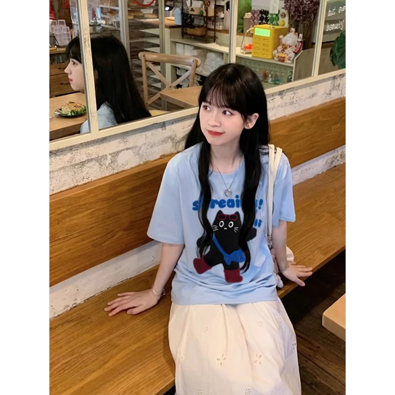 High-quality pure cotton 200g 100% cotton combed tight high-quality workmanship short-sleeved T-shirt for women