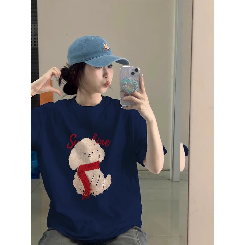 High-quality pure cotton 200g 100% cotton combed tight high-quality workmanship short-sleeved T-shirt for women