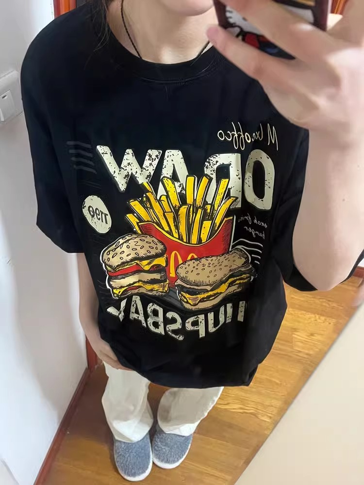 High-quality pure cotton 200g 100% cotton combed tight high-quality workmanship short-sleeved T-shirt for women