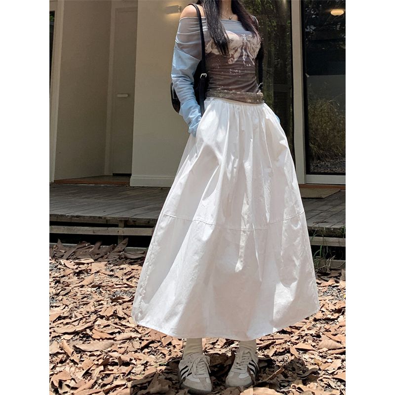 Tmall quality summer new high-waist white skirt for women