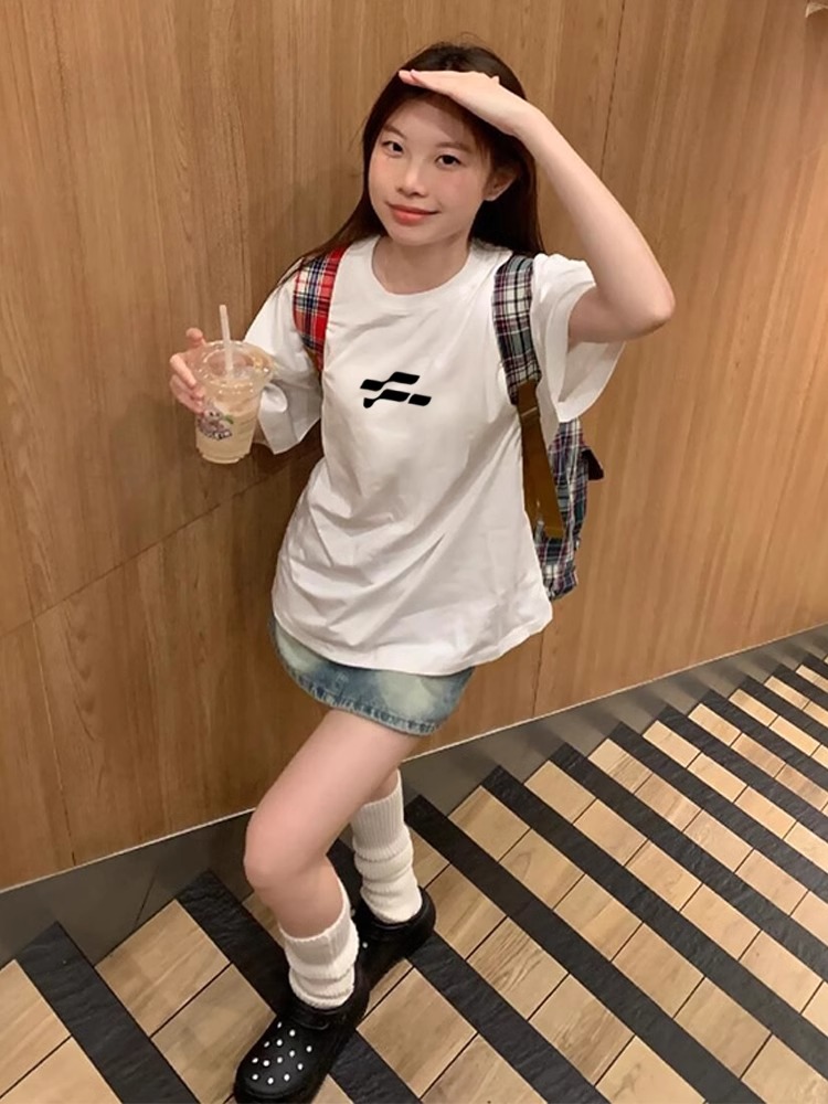 High-quality pure cotton 200g 100% cotton combed tight high-quality workmanship short-sleeved T-shirt for women