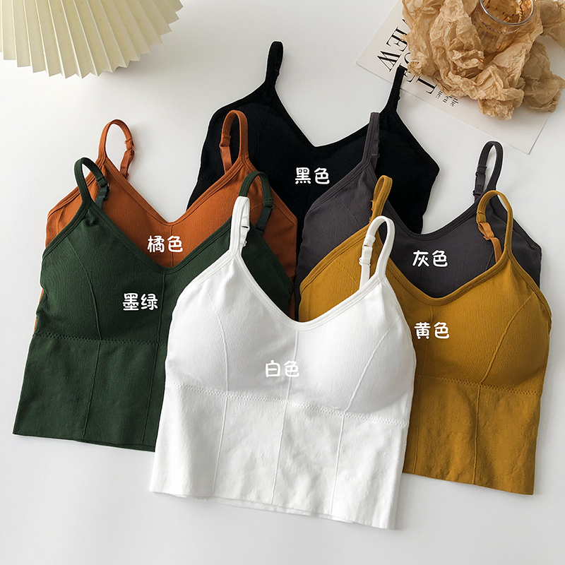 卡u型美背內衣吊帶背心女內搭春夏外穿打底衫網紅胸墊