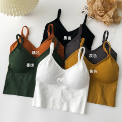 U-shaped beauty back bra strap vest for women—spring/summer wear, trendy online with built-in chest pads
