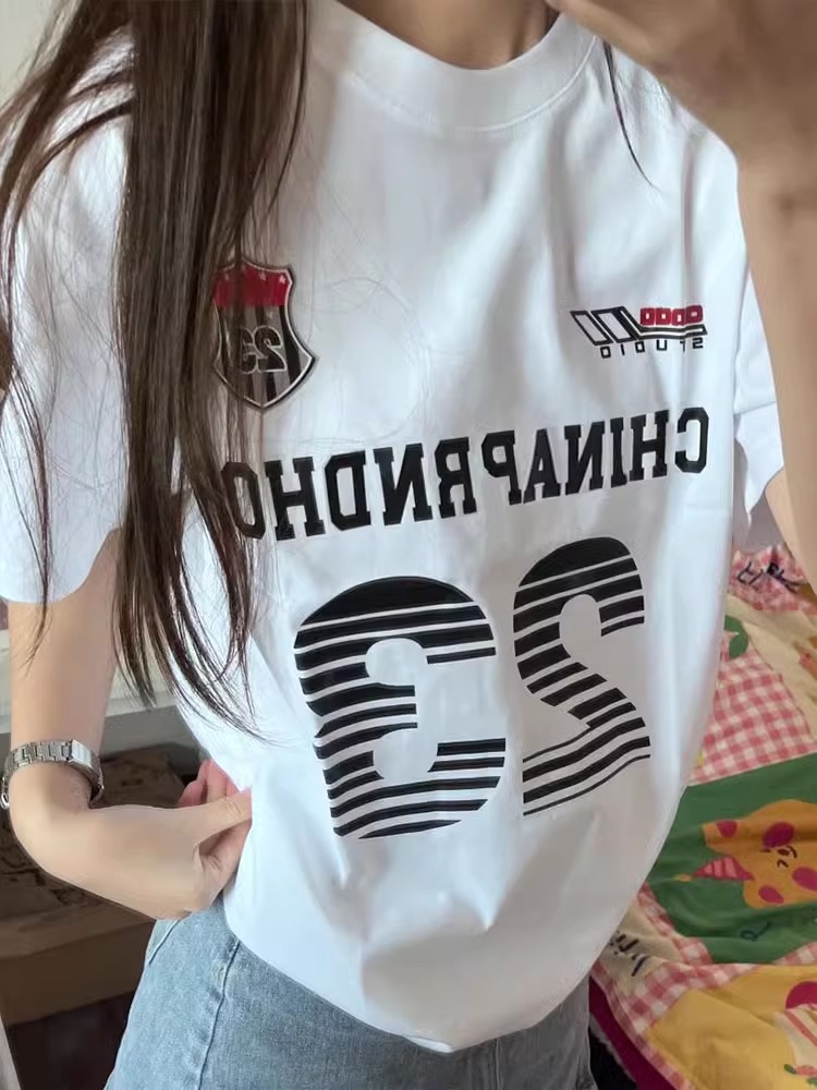 High-quality pure cotton 200g 100% cotton combed tight high-quality workmanship short-sleeved T-shirt for women
