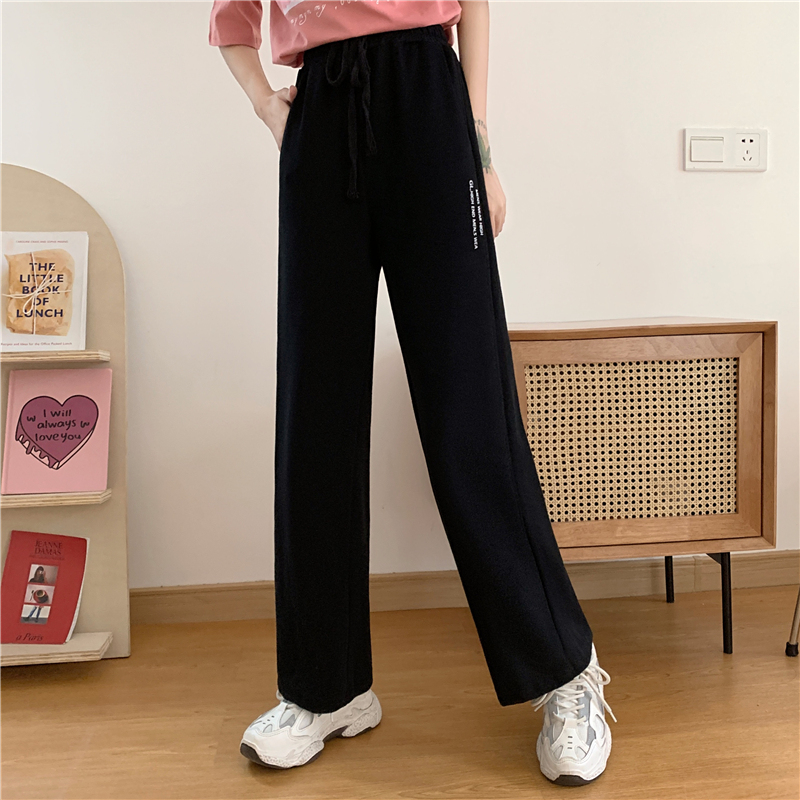 -Real shot 65/35 fish scales spring new loose wide-leg casual pants for women's wardrobe pants