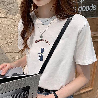 White T-shirt women's short-sleeved Korean style loose Hong Kong style chic internet celebrity ins trendy top half-sleeved new summer clothing