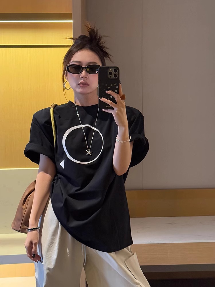 High-quality pure cotton 200g 100% cotton combed tight high-quality workmanship short-sleeved T-shirt for women