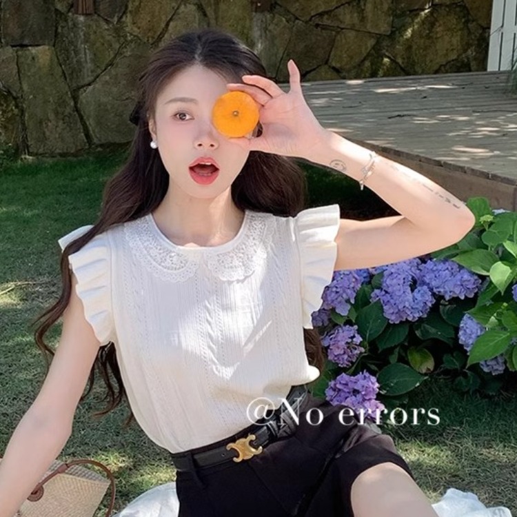不出錯No erroes 可可愛愛miu系小飛袖冰絲上衣