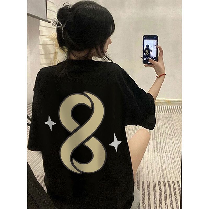 Official picture 200g/combed pure cotton back collar with seam edge S-XXXL summer short-sleeved T-shirt for women