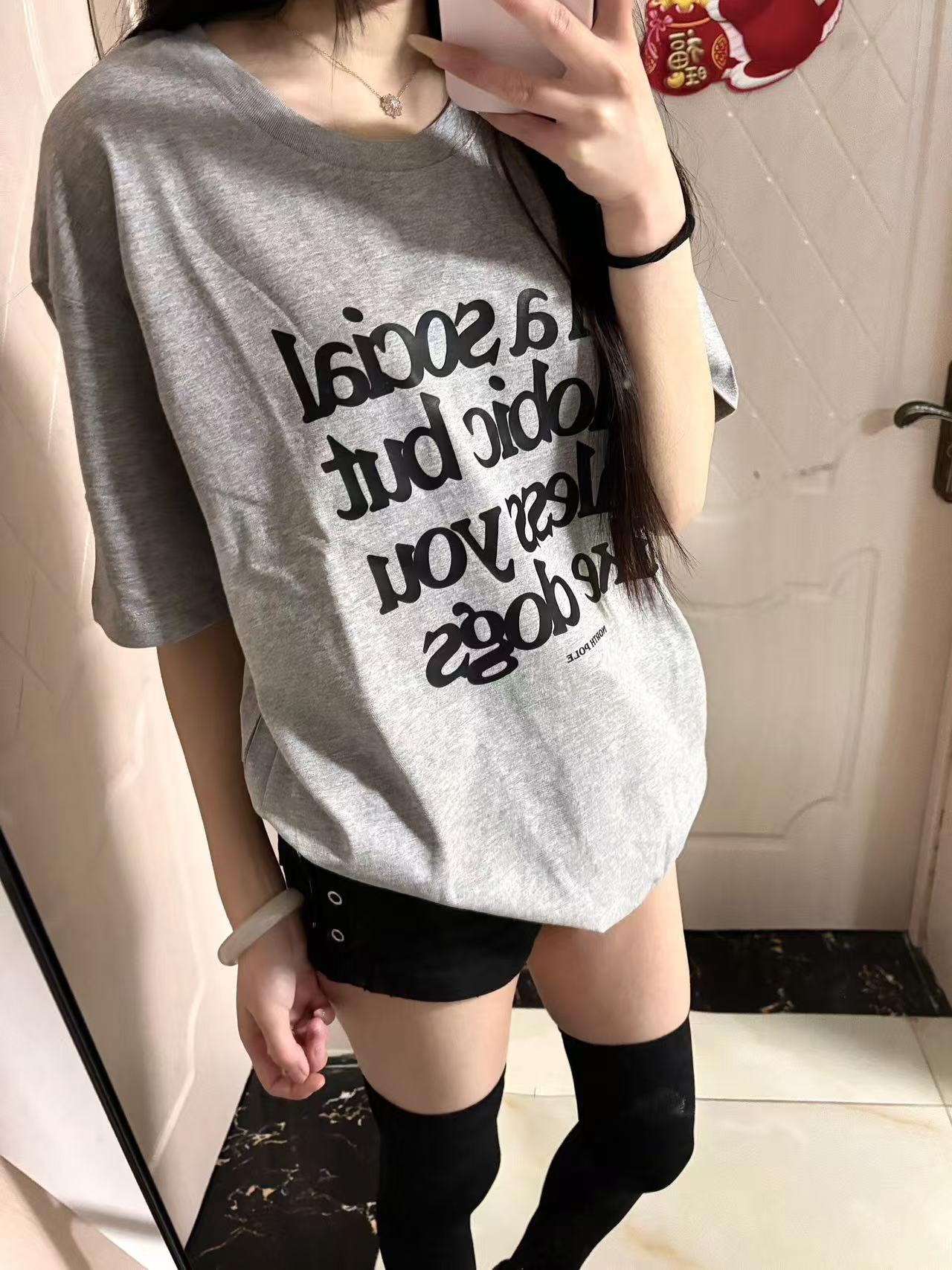 High-quality pure cotton 200g 100% cotton combed tight high-quality workmanship short-sleeved T-shirt for women